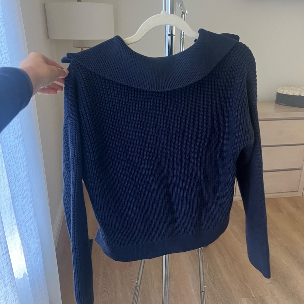 NWOT A&F Ribbed Polo Sweater - Picture 3 of 8